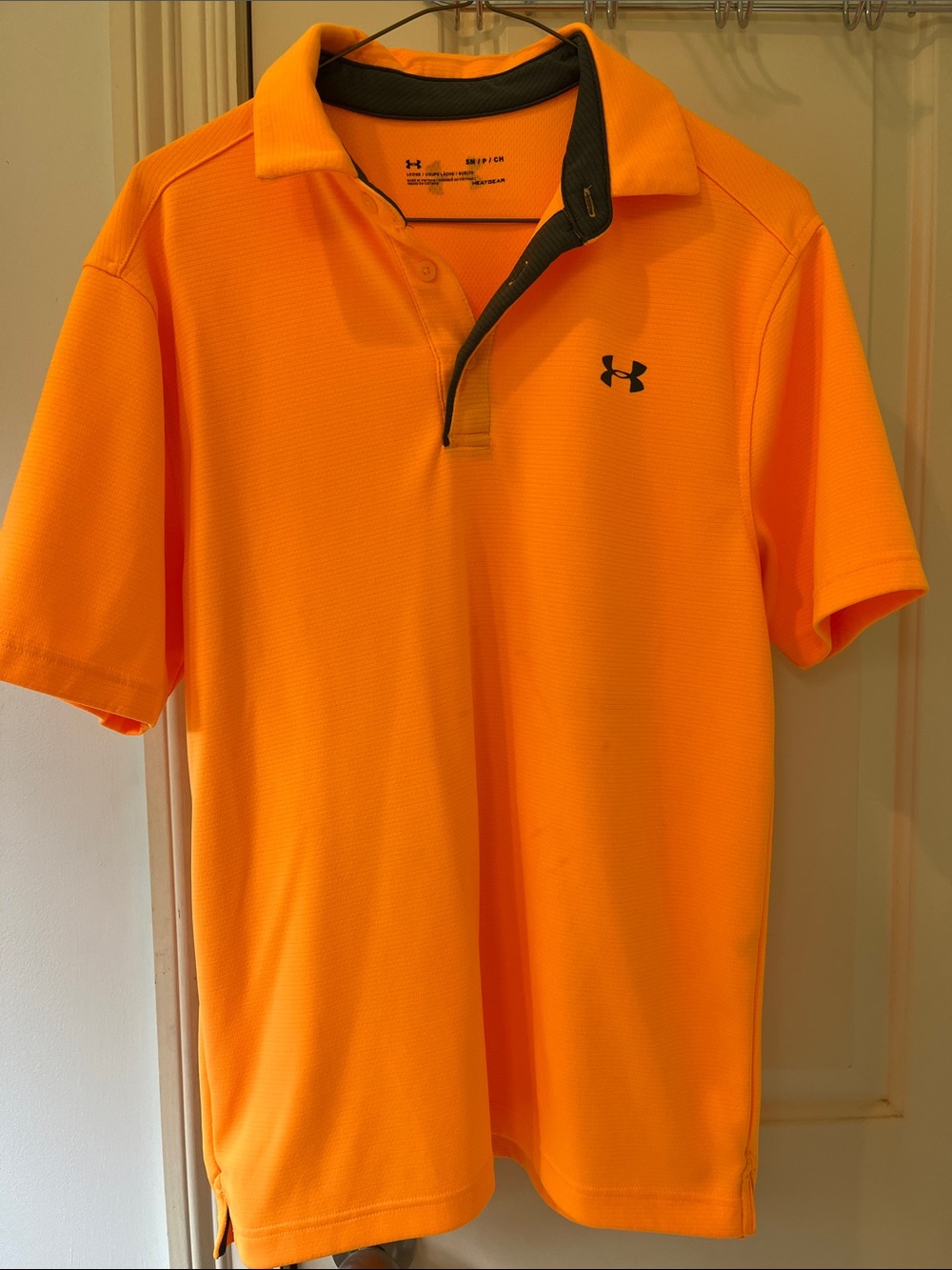 Under Armour Men's Bright Orange Performance Polo with Black Trim